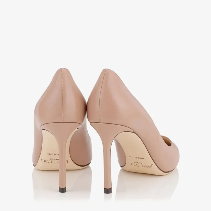 Romy 85 Ballet Pink Kid Leather Pointed Pumps
