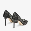 Romy 85 Black Jimmy Choo Lace Pumps
