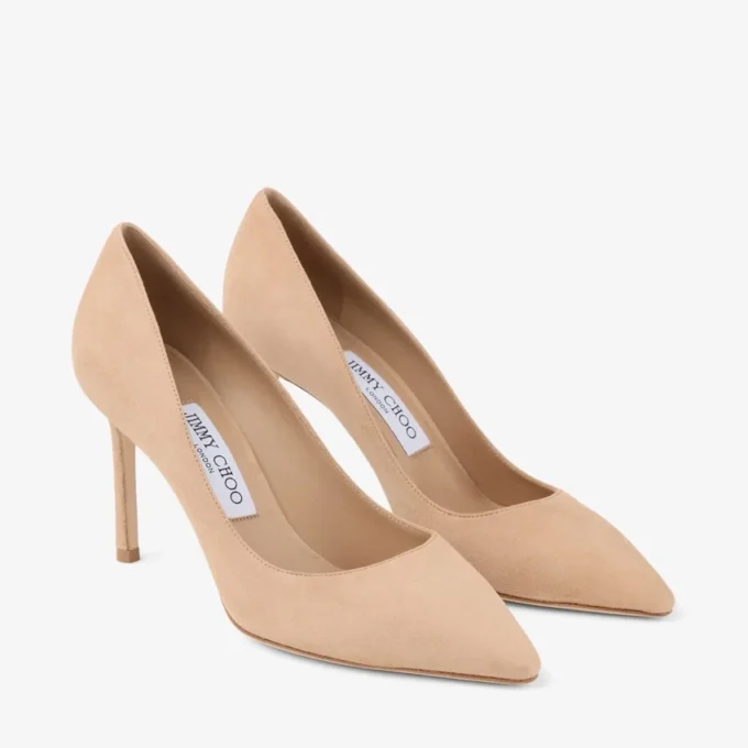 Romy 85 Chai Tonal Suede Pumps