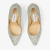 Romy 85 Champagne Coarse Glitter Fabric Pointy Toe Pumps