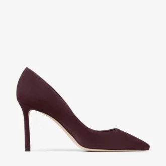 Romy 85 Deep Merlot Tonal Suede Pumps