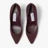 Romy 85 Deep Merlot Tonal Suede Pumps