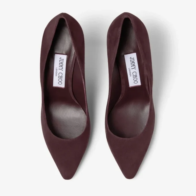 Romy 85 Deep Merlot Tonal Suede Pumps
