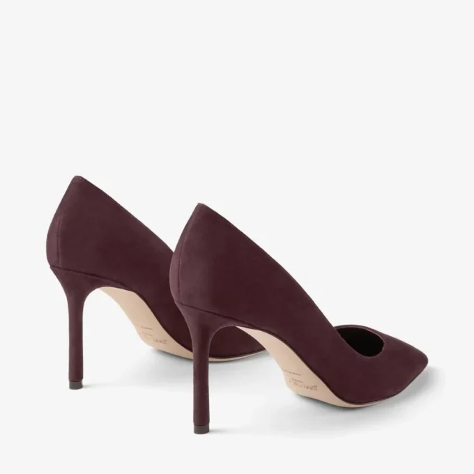 Romy 85 Deep Merlot Tonal Suede Pumps
