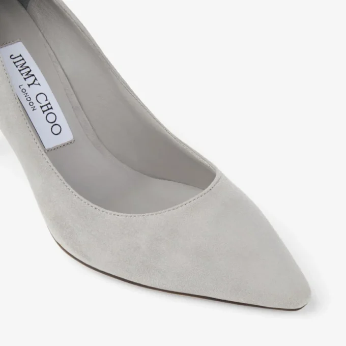 Romy 85 Dove Tonal Suede Pumps