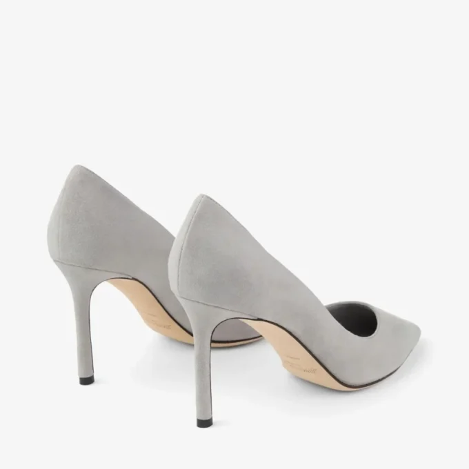Romy 85 Dove Tonal Suede Pumps