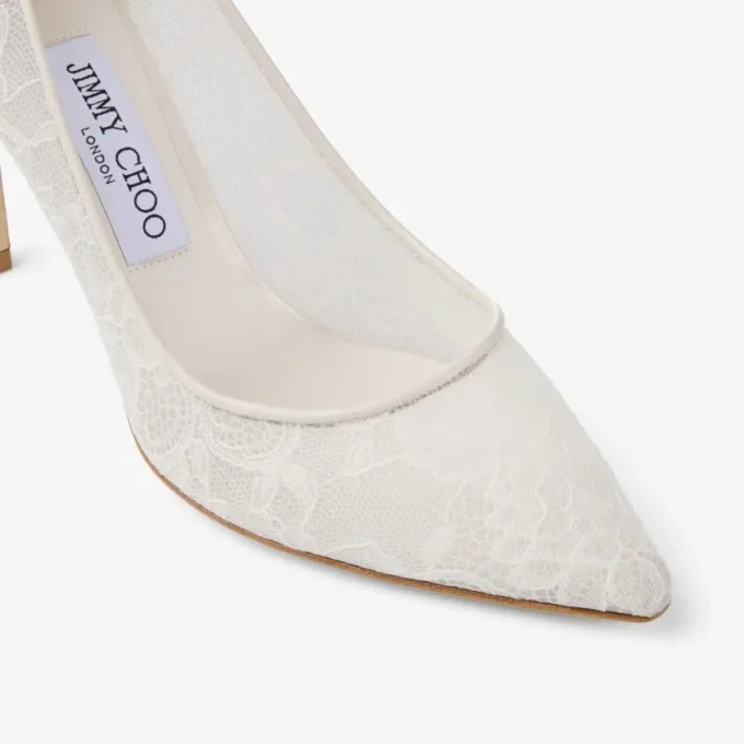 Romy 85 Ivory Jimmy Choo Lace Pumps