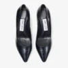 Romy 85 Marine Croc Embossed Leather Pumps