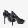 Romy 85 Marine Croc Embossed Leather Pumps