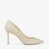 Romy 85 Platinum Ice Dusty Glitter Pointy Toe Pumps