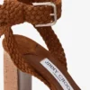 Rori 85 Tan Suede and Shiny Cork Sandals