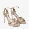 Rosie 100 Gold Shimmer Suede Platform Sandals