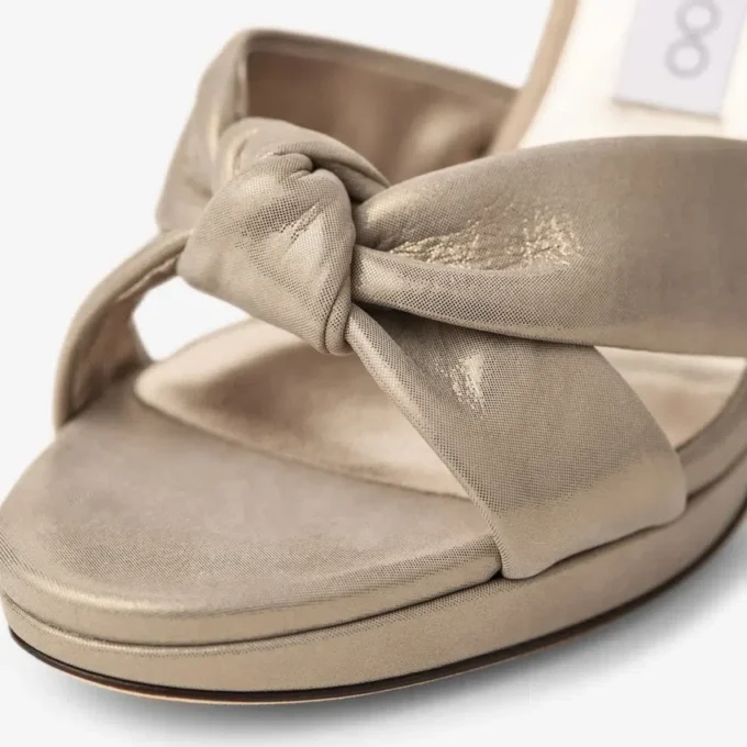 Rosie 100 Gold Shimmer Suede Platform Sandals