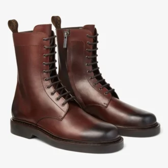 Rowan Derby Boot Chestnut Waxed Calf Leather Ankle Boots