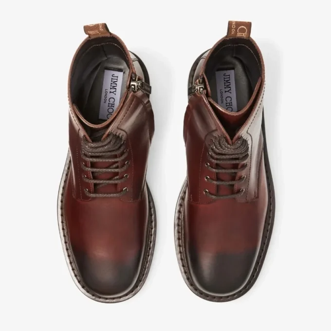 Rowan Derby Boot Chestnut Waxed Calf Leather Ankle Boots