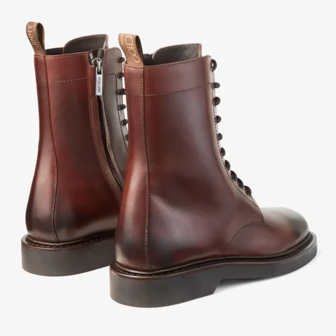 Rowan Derby Boot Chestnut Waxed Calf Leather Ankle Boots