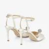 Sacora 85 Ivory Satin Sandals with Crystal-Embellished Sphere
