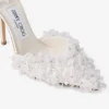Saeda 100 Ivory Mesh Pumps with Petal Embroidery