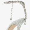 Saeda 100 Ivory Satin Pumps with Crystal Embellishment