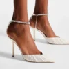 Saeda 100 Ivory Tulle Crystal Pumps