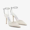 Saeda 100 Ivory Tulle Crystal Pumps