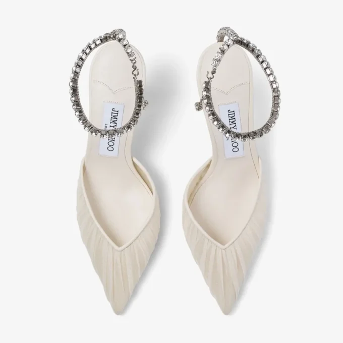 Saeda 100 Ivory Tulle Crystal Pumps