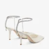 Saeda 85 Ivory Tulle Crystal Pumps