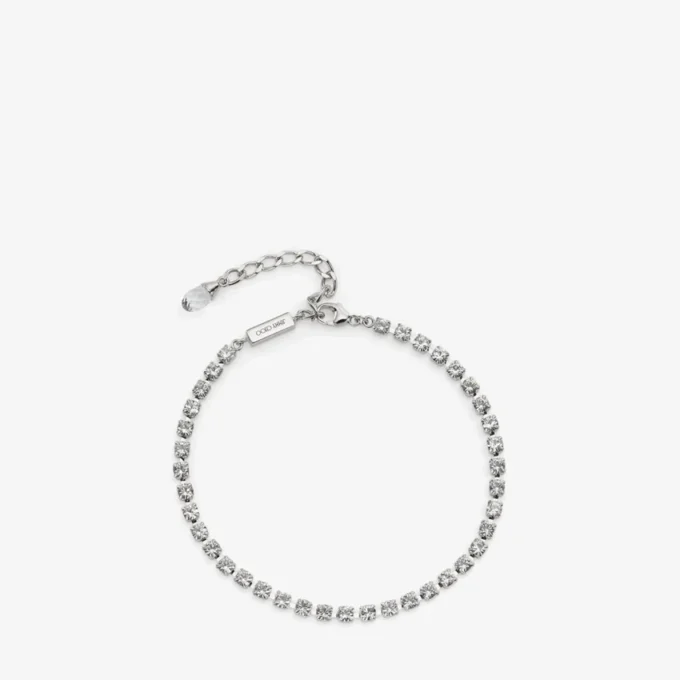 Saeda Anklet Silver-Finish Metal Anklet with Crystal