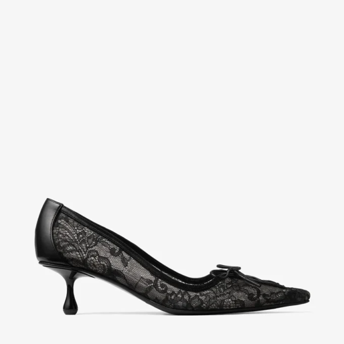 Scarlett 50 Black Jimmy Choo Lace Pumps