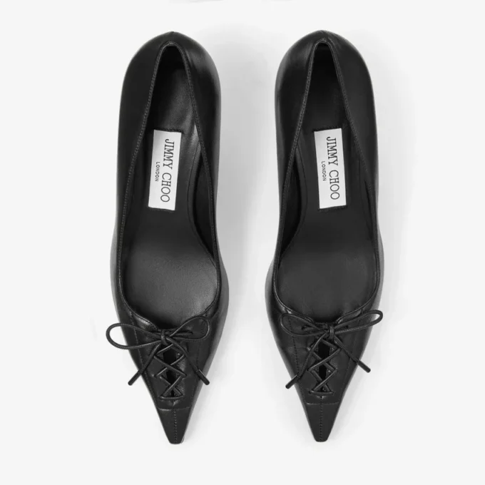 Scarlett 50 Black Nappa Leather Pumps