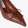 Scarlett 50 Cognac Elaphe Printed Leather Pumps