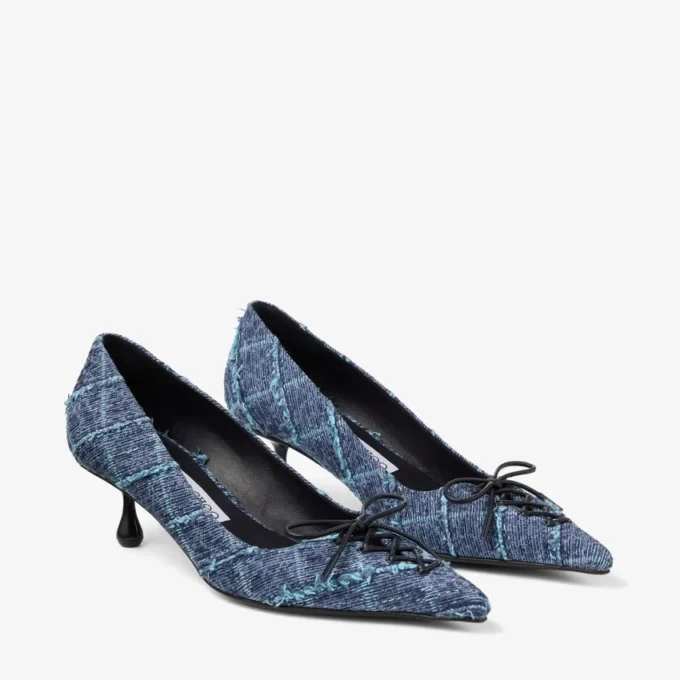 Scarlett 50 Crosshatch Denim Pumps
