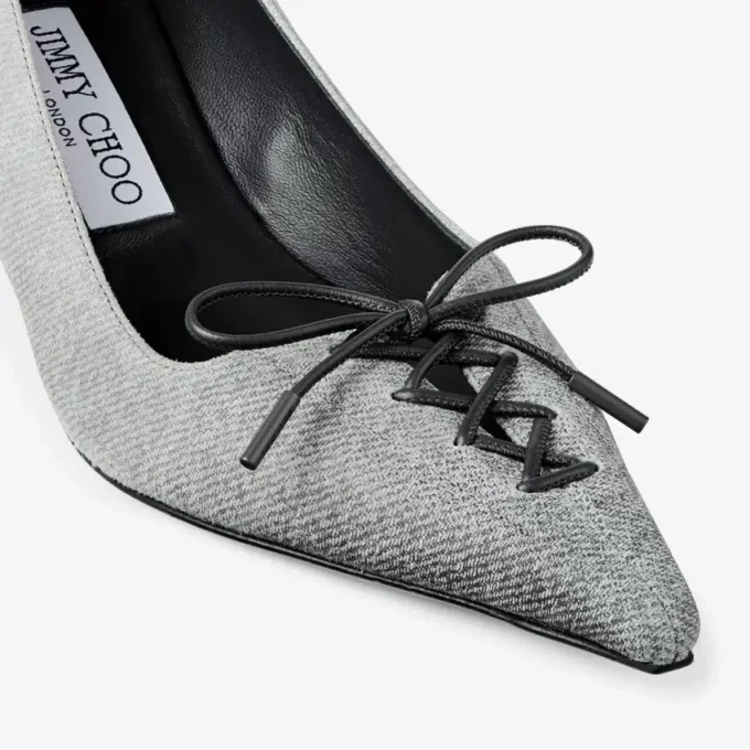 Scarlett 50 Dove Suede Denim Pumps