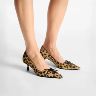 Scarlett 50 Natural Leopard Print Pony Pumps