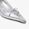 Scarlett 50 Silver Vintage Metallic Leather Pumps