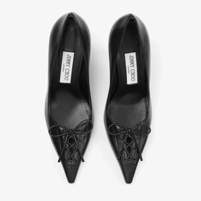 Scarlett 95 Black Nappa Leather Pumps
