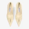 Scarlett 95 Buttermilk Elaphe Printed Leather Pumps