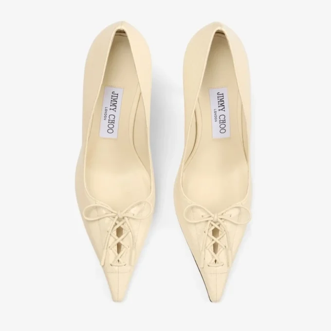 Scarlett 95 Buttermilk Elaphe Printed Leather Pumps
