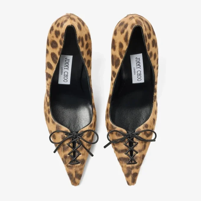 Scarlett 95 Natural Leopard Print Pony Pumps