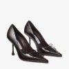 Scarlett 95 Sambuco Shiny Croc Embossed Leather Pumps