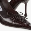 Scarlett 95 Sambuco Shiny Croc Embossed Leather Pumps