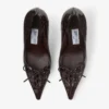 Scarlett 95 Sambuco Shiny Croc Embossed Leather Pumps