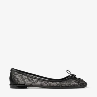 Scarlett Ballerina Black Jimmy Choo Lace Ballerina Flats