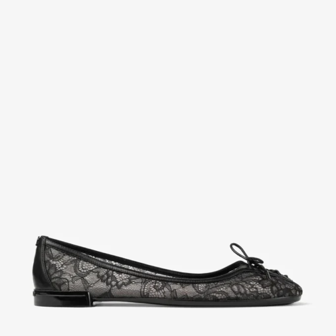 Scarlett Ballerina Black Jimmy Choo Lace Ballerina Flats
