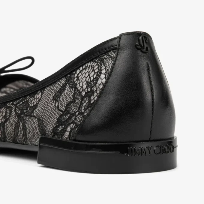 Scarlett Ballerina Black Jimmy Choo Lace Ballerina Flats