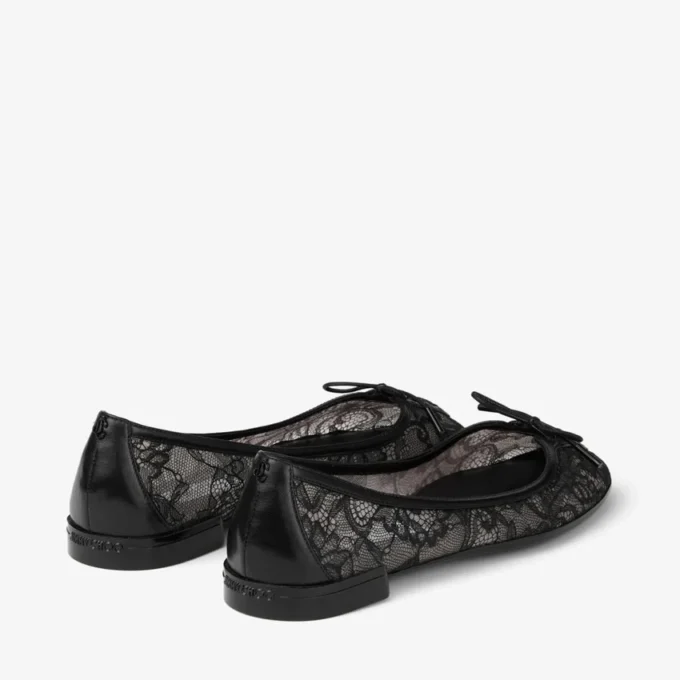 Scarlett Ballerina Black Jimmy Choo Lace Ballerina Flats