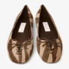 Scarlett Ballerina Chocolate Zebra Printed Pony Ballerina Flats