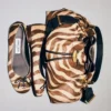 Scarlett Ballerina Chocolate Zebra Printed Pony Ballerina Flats