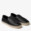 Shenton Espadrille Black Tumbled Leather Espadrilles