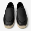 Shenton Espadrille Black Tumbled Leather Espadrilles